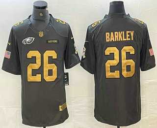 Men's Philadelphia Eagles #26 Saquon Barkley Anthracite Gold 2016 Salute To Service Stitched Nike Limited Jersey Dzhi,We sell and wholesale Men's Philadelphia Eagles #26 Saquon Barkley Anthracite Gold 2016 Salute To Service Stitched Nike Limited Jersey Dzhi on line form chian!